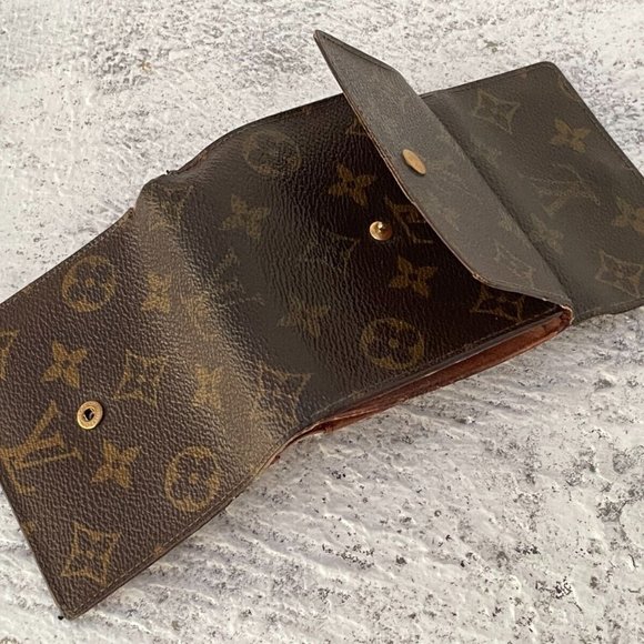 Vintage Louis Vuitton Wallet Card Holder Brown leather Made in France Authentic - Picture 3 of 11